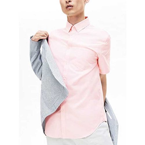 Áo Sơ Mi Lacoste Men's Short Sleeve Shirt CH9612 Màu Hồng-1