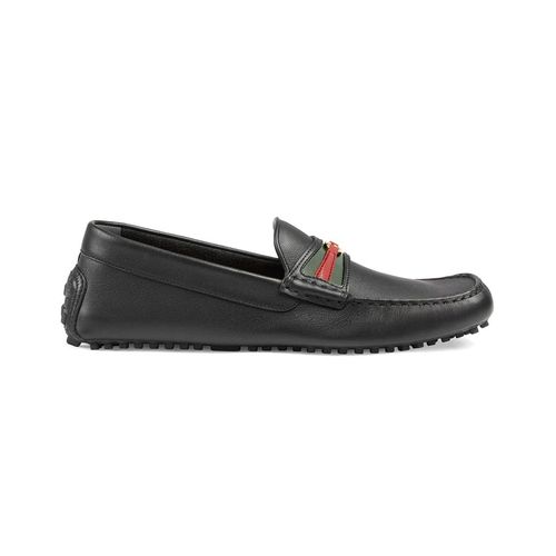 Giày Lười Gucci Interlocking G Web Driving Loafers Màu Đen Size 40.5-1