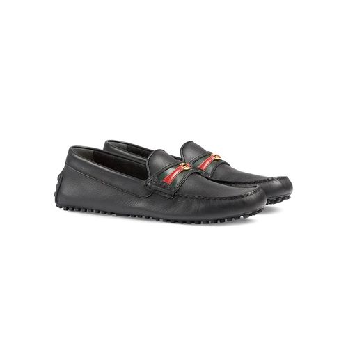 Giày Lười Gucci Interlocking G Web Driving Loafers Màu Đen Size 40.5-2