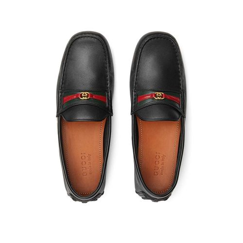 Giày Lười Gucci Interlocking G Web Driving Loafers Màu Đen Size 40.5-4