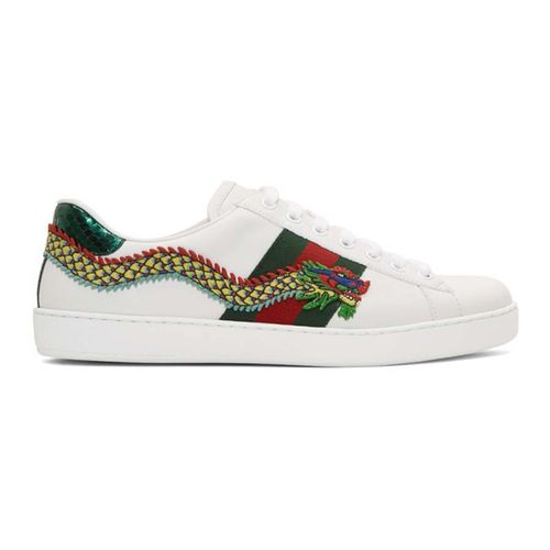 Giày Thể Thao Gucci White Dragon Ace Sneakers Màu Trắng Size 5-2