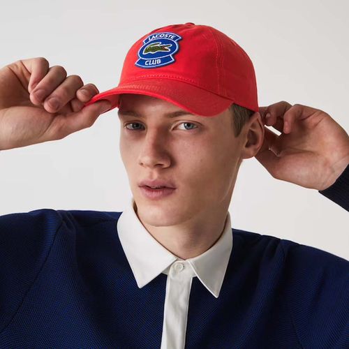 Mũ Lacoste Men’s Badge Cotton Cap Màu Đỏ RK9379-51-F8M-1
