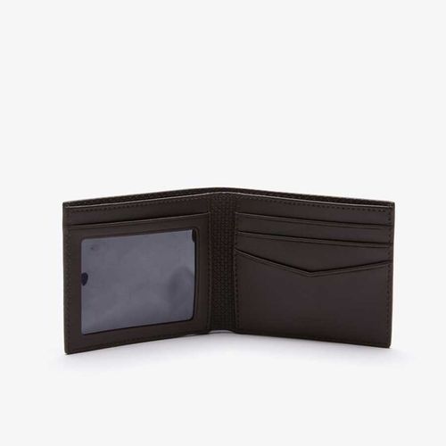 Ví Nam Lacoste Men's Chantaco Piqué Leather 3 Card Wallet Màu Nâu-1