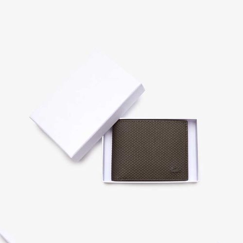 Ví Nam Lacoste Men's Chantaco Piqué Leather 3 Card Wallet Màu Nâu-2