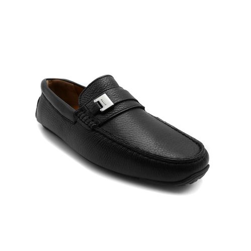 Giày Lười Bally Picaro Men's Black Grained Deer Leather Loafers Màu Đen Size 42.5-2