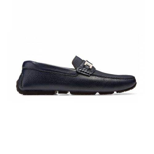 Giày Lười Bally Picaro Men's Navy Grained Deer Leather Loafers Màu Xanh Navy Size 41-2