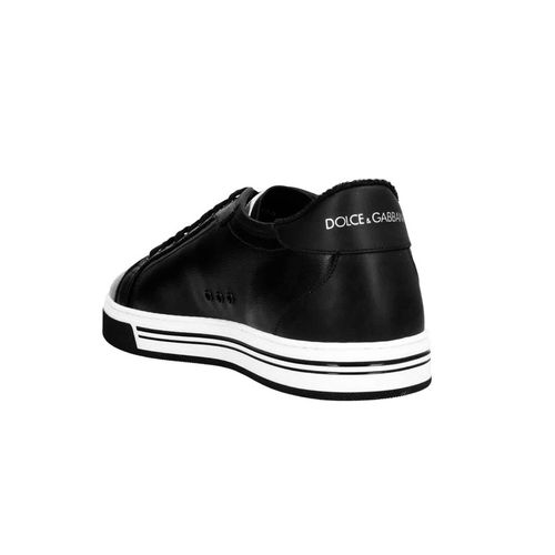 Giày Dolce & Gabbana D&G Men's Black Roma Trainers In Coated Canvas And Calfskin Size 38.5-2
