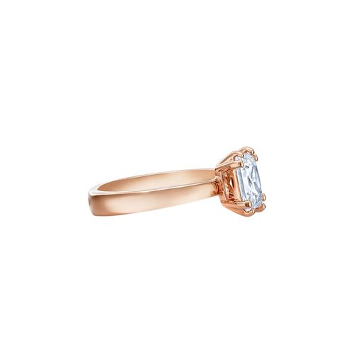 Nhẫn Swarovski Attract Ring, Square Cut Crystal, White, Rose Gold-Tone Plated Size 55-3