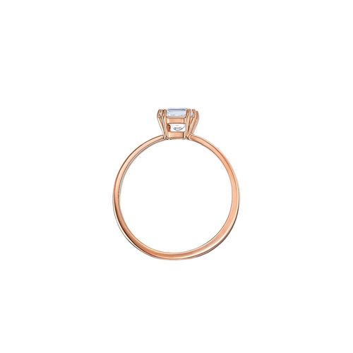 Nhẫn Swarovski Attract Ring, Square Cut Crystal, White, Rose Gold-Tone Plated Size 55-4