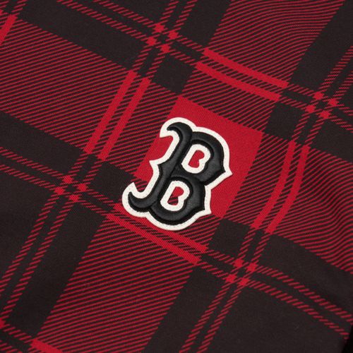 Áo Sweater Nỉ MLB Check Front Overfit Sweatshirt Boston Red Sox 3AMTC2114-43RDD Màu Đen Đỏ-4