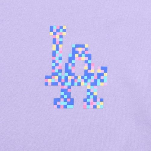 Áo Phông MLB Play Pixel Logo Overfit Short Sleeve T-Shirt La Dodgers Màu Tím-2