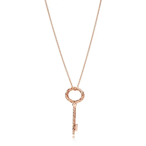 Dây Chuyền Pandora Regal Key Pendant Necklace Mạ Vàng Hồng 14K