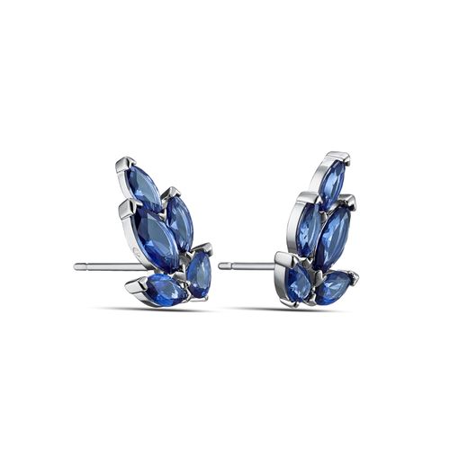 Khuyên Tai Swarovski Louison Stud Pierced Earrings, Blue, Rhodium plated 5536549-3