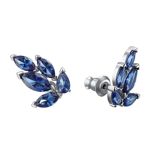 Khuyên Tai Swarovski Louison Stud Pierced Earrings, Blue, Rhodium plated 5536549-4