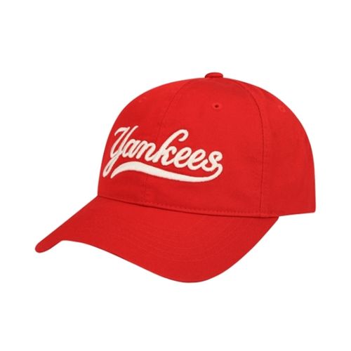 Mũ MLB Cursive Biggie Unstructured Ball Cap New York Yankees 32CPEC111-50R Màu Đỏ