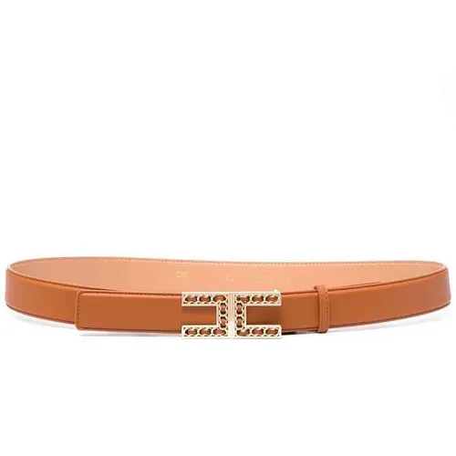 Thắt Lưng Nữ Elisabetta Franchi Logo-Plaque Belt Màu Cam Size 42