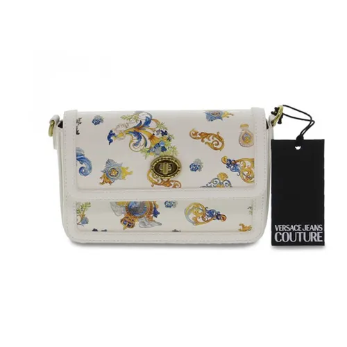 Túi Xách Versace Jeans Couture Jeans Couture Linea  M Dis 1 Handbag In White Paint Màu Trắng Họa Tiết
