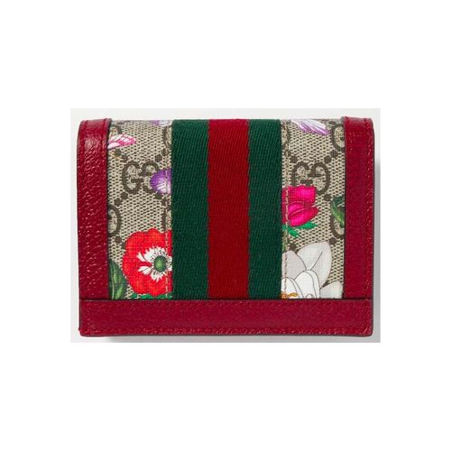 Ví Gucci Multicolor Red Box New Web Ophidia Floral Logo Small Bag New Wallet-1