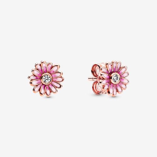Khuyên Tai Pandora Pink Daisy Flower Stud Earrings 288773C01 Màu Vàng Hồng