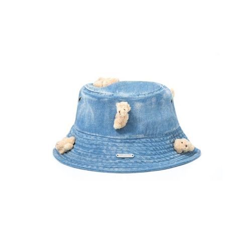 Mũ 13 De Marzo Mini Teddy Bear Denim Bucket Hat Washed Blue-2