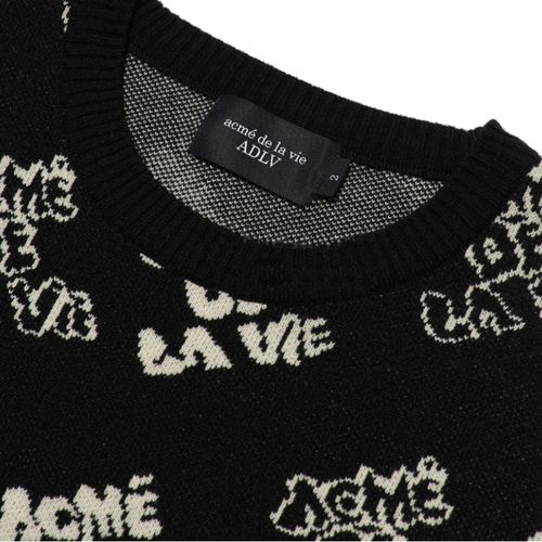 Áo Len Acmé De La Vie ADLV Front Full Logo Knit Black Màu Đen-5