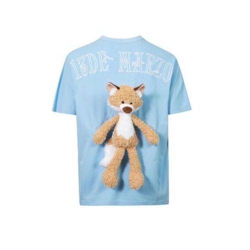 Áo Phông 13 De Marzo Plush Fox Toy T-Shirt Blue Size S-1