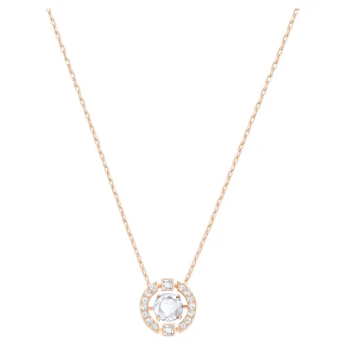 Dây Chuyền Swarovski Sparkling Dance Necklaceround, White, Rose Gold-Tone Plated 5272364 Vàng Hồng