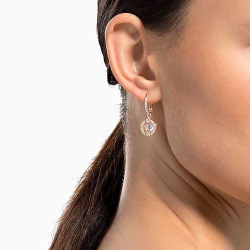 Khuyên Tai Swarovski Sparkling Rose Gold Tone Czech White Crystal Earrings 5294863-1