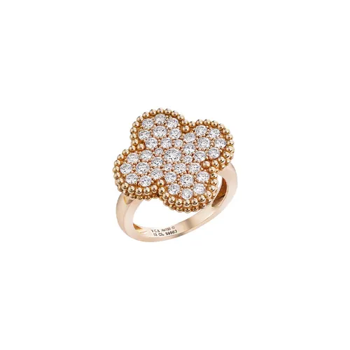 Nhẫn Jewery Luxury Magic Alhambra Ring Rose Gold Full Pavé Vàng Hồng - Trang sức - Vua Hàng Hiệu