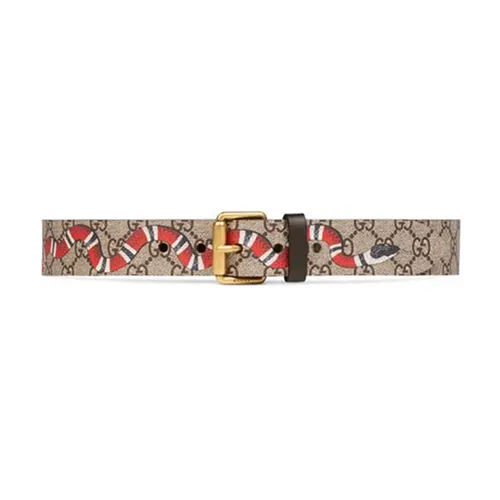 Thắt Lưng Gucci Men's Natural Kingsnake Print Gg Supreme Canvas Belt Size 95 - Thắt lưng - Vua Hàng Hiệu