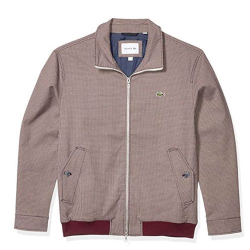 Áo Khoác Lacoste Men's Long Sleeve Check Print Tattersall Jacket Kẻ Đỏ Size 48