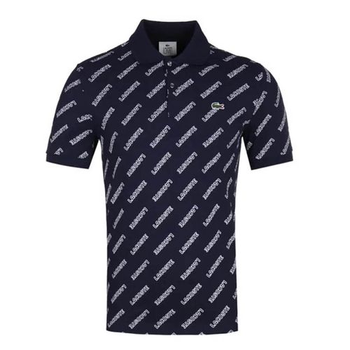 Áo Lacoste Live All Over Logo Navy Polo Shirt-1