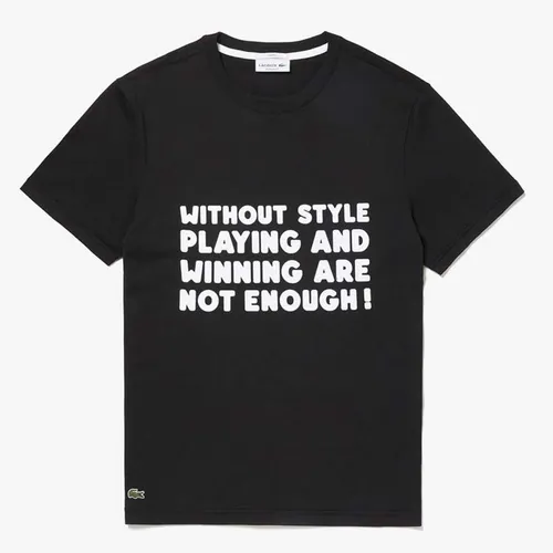 Áo Phông Lacoste Message Print Crew Neck T-Shirt Màu Đen Size XS