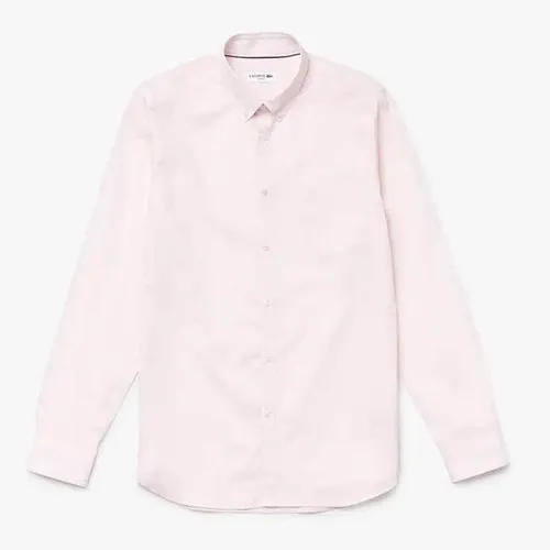 Áo Sơ Mi Lacoste Men's Printed Cotton Poplin Shirt CH6794-51 Màu Hồng