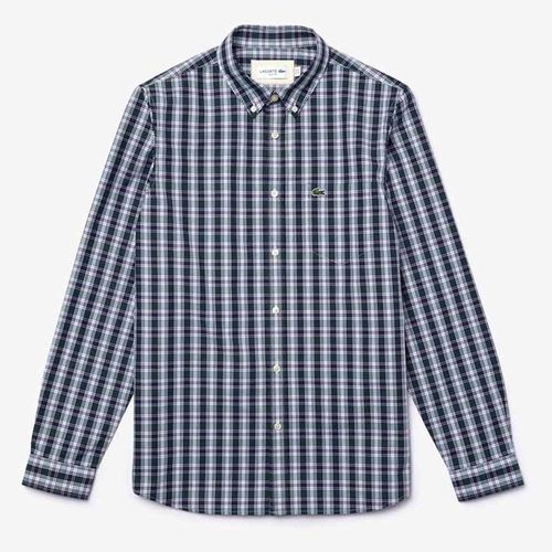 Áo Sơ Mi Lacoste Men's Slim Fit Checkered Cotton Poplin Shirt Size 38