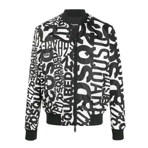 Áo Bomber DSquared2 Logo Print Bomber Jacket Màu Đen Size 50