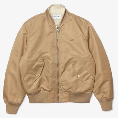Áo Bomber Lacoste Men’s Bimaterial Reversible Colourblock Bomber Jacket BH1044-51 Màu Nâu Size 50