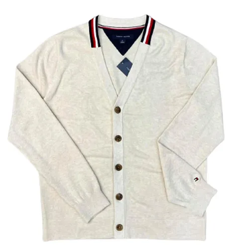 Áo Cardigan Tommy Hilfiger Suéter De Algodón Para Hombre Màu Xám Nhạt Size S