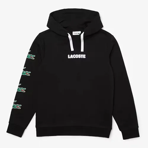 Áo Hoodie Men's Lacoste Sport Crocodile Print Cotton Hoodie Màu Đen Size S