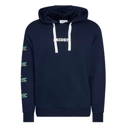 Áo Hoodie Men's Lacoste Sport Crocodile Print Cotton Hoodie Màu Xanh Navy Size S