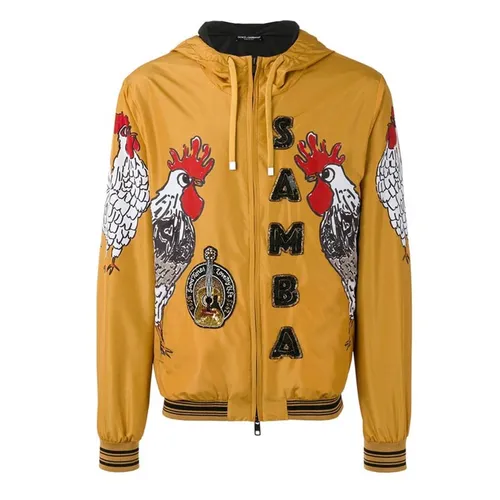 Áo Khoác Nam Dolce & Gabbana D&G Synthetic Samba Rooster Print Jacket Màu Vàng Size 44