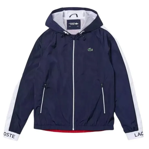 Áo Khoác Gió Lacoste Sport Lightweight Colourblock Tennis Màu Xanh Navy Size 48