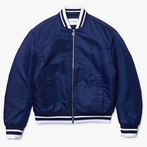 Áo Khoác Lacoste Women’s Water-Resistant Quilted Zip Bomber Jacket Màu Xanh Navy Size 36-1