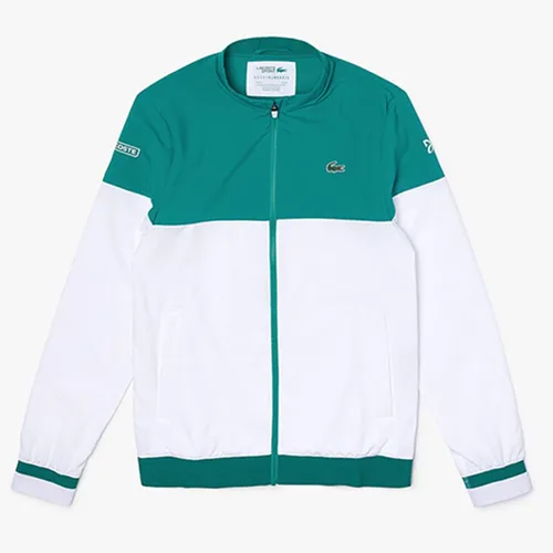 Áo Khoác Men’s Lacoste Sport X Novak Djokovic Colourblock Zip Jacket Màu Trắng Xanh Size 46
