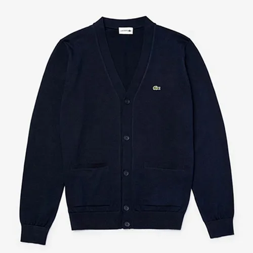 Áo Len Cardigan Lacoste AH4668 Marino Hombre Màu Xanh Navy Size S