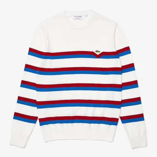 Áo Len Lacoste Men’s Made in France Striped Organic Cotton Sweater AH6788-X32 Size M