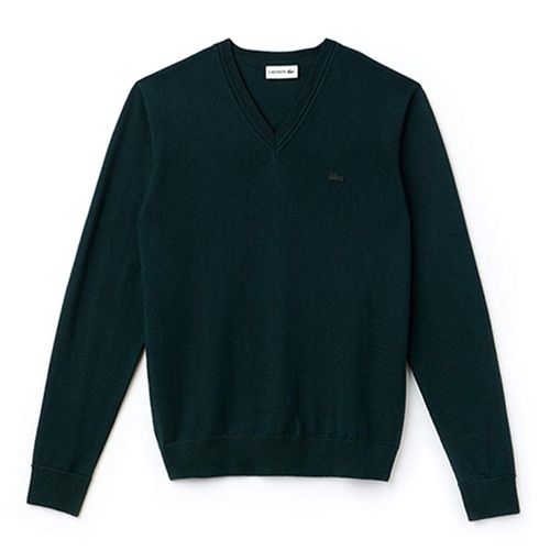 Áo Len Lacoste Men's V-Neck Wool Jersey Sweater Màu Xanh Green Size S