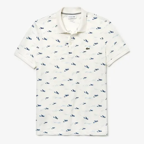 Áo Nam Lacoste Men's Slim Fit Cotton And Linen Pique Polo Màu Trắng