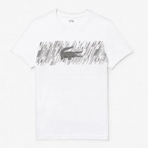 Áo Nam Lacoste Men's Sport Crew Neck Croc Print Tech Jersey Tennis T-shirt Màu Trắng