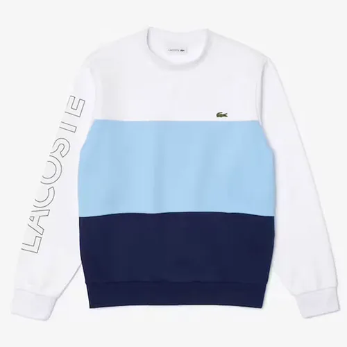 Áo Nỉ Lacoste Men’s Crew Neck Lettered Colorblock Fleece Sweatshirt SH6904-VL3 Size S